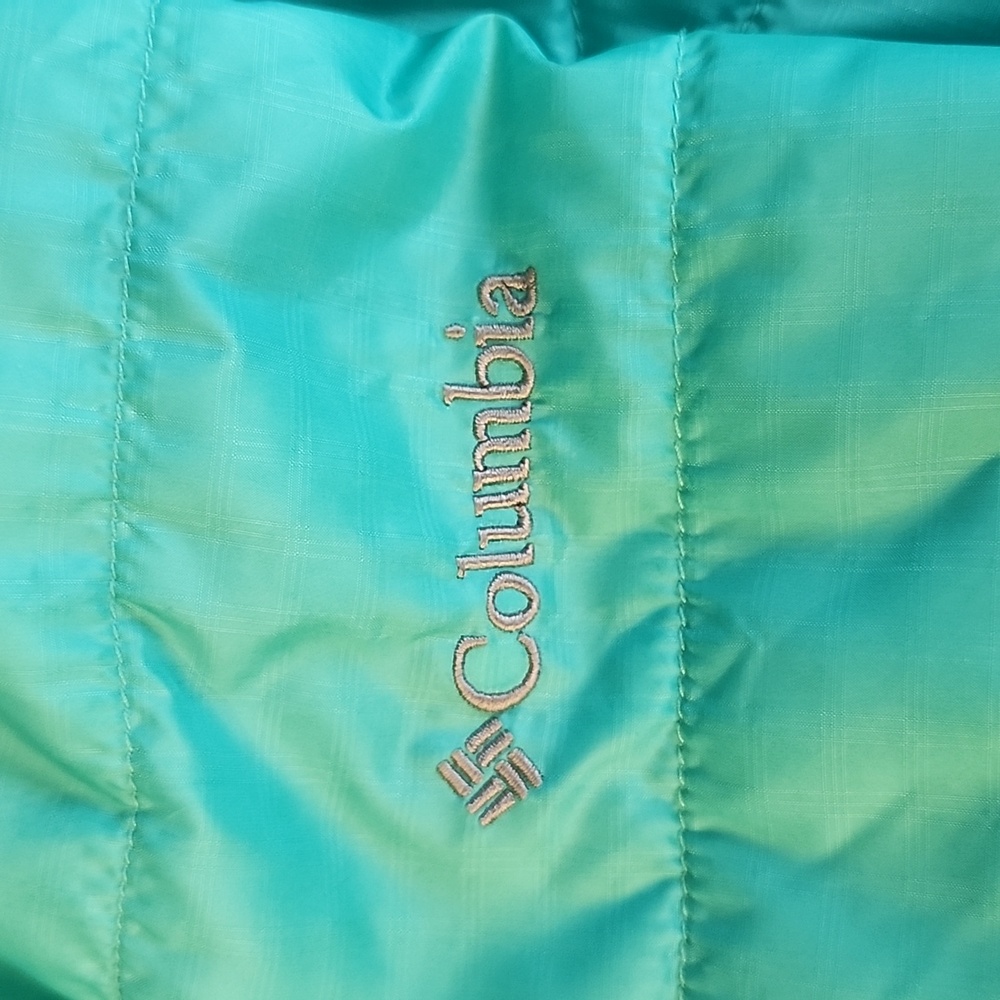 Columbia Women's White Out II Teal Puffer Jacket Size L Omni-Heat Thermal Lining - Picture 10 of 16